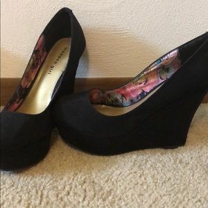 Wedged heels worn once.